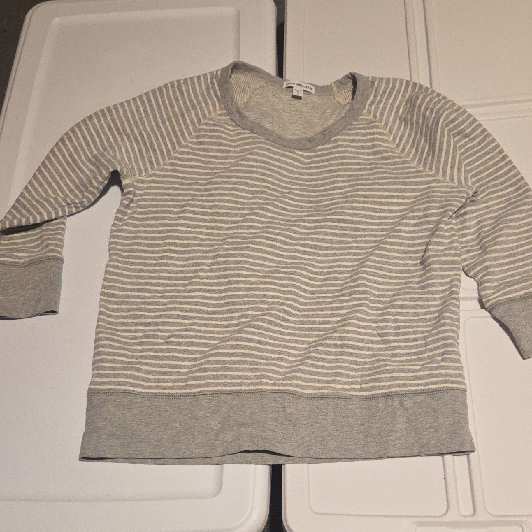 James Perse Gray Crew Neck Sweater With Timeless Design